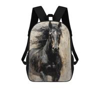 sinyumoney Sac À Dos 17 Pouces Black Horse Palette, Cartable Imprimé En 3D, Sac À Goûter, Sac À Dos De Voyage, Sac À Dos Pour Amis (filles Et Garçons)
