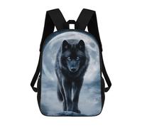 sinyumoney Sac À Dos 17 Pouces Black Wolf in Moonlight, Cartable Imprimé En 3D, Sac À Goûter, Sac À Dos De Voyage, Sac À Dos Pour Amis (filles Et Garçons)