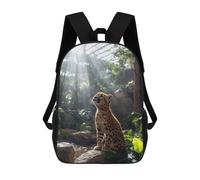 sinyumoney Sac À Dos 17 Pouces Cheetah Cub in Sunlit Jungle, Cartable Imprimé En 3D, Sac À Goûter, Sac À Dos De Voyage, Sac À Dos Pour Amis (filles Et Garçons)