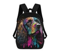 sinyumoney Sac À Dos 17 Pouces Colorful Cocker Spaniel Art Print-1, Cartable Imprimé En 3D, Sac À Goûter, Sac À Dos De Voyage, Sac À Dos Pour Amis (filles Et Garçons)