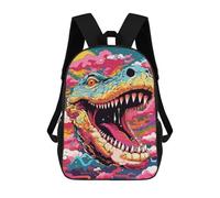 sinyumoney Sac À Dos 17 Pouces Colorful Dinosaur Art Print -2, Cartable Imprimé En 3D, Sac À Goûter, Sac À Dos De Voyage, Sac À Dos Pour Amis (filles Et Garçons)
