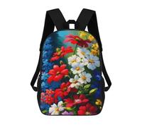 sinyumoney Sac À Dos 17 Pouces Colorful Flower Garden, Cartable Imprimé En 3D, Sac À Goûter, Sac À Dos De Voyage, Sac À Dos Pour Amis (filles Et Garçons)