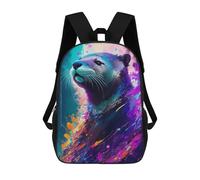 sinyumoney Sac À Dos 17 Pouces Colorful Otter Art Print, Cartable Imprimé En 3D, Sac À Goûter, Sac À Dos De Voyage, Sac À Dos Pour Amis (filles Et Garçons)