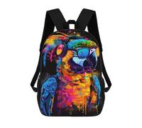 sinyumoney Sac À Dos 17 Pouces Colorful Parrot Art Print, Cartable Imprimé En 3D, Sac À Goûter, Sac À Dos De Voyage, Sac À Dos Pour Amis (filles Et Garçons)