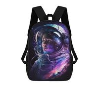 sinyumoney Sac À Dos 17 Pouces Cosmic Astronaut Portrait-3, Cartable Imprimé En 3D, Sac À Goûter, Sac À Dos De Voyage, Sac À Dos Pour Amis (filles Et Garçons)