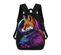 sinyumoney Sac À Dos 17 Pouces Cosmic Fox Astronaut Art Print, Cartable Imprimé En 3D, Sac À Goûter, Sac À Dos De Voyage, Sac À Dos Pour Amis (filles Et Garçons)