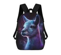 sinyumoney Sac À Dos 17 Pouces Cosmic Llama Portrait-5, Cartable Imprimé En 3D, Sac À Goûter, Sac À Dos De Voyage, Sac À Dos Pour Amis (filles Et Garçons)