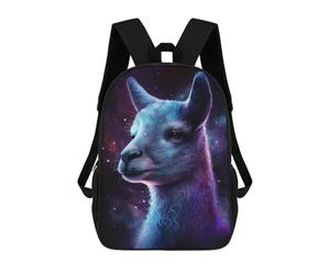 sinyumoney Sac À Dos 17 Pouces Cosmic Llama Portrait-5, Cartable Imprimé En 3D, Sac À Goûter, Sac À Dos De Voyage, Sac À Dos Pour Amis (filles Et Garçons)