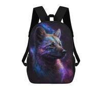 sinyumoney Sac À Dos 17 Pouces Cosmic Wolf Art Print-8, Cartable Imprimé En 3D, Sac À Goûter, Sac À Dos De Voyage, Sac À Dos Pour Amis (filles Et Garçons)