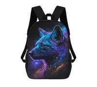 sinyumoney Sac À Dos 17 Pouces Cosmic Wolf Portrait-23, Cartable Imprimé En 3D, Sac À Goûter, Sac À Dos De Voyage, Sac À Dos Pour Amis (filles Et Garçons)