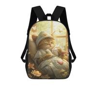 sinyumoney Sac À Dos 17 Pouces Cozy Cats in Sunlit Window, Cartable Imprimé En 3D, Sac À Goûter, Sac À Dos De Voyage, Sac À Dos Pour Amis (filles Et Garçons)