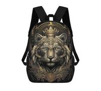 sinyumoney Sac À Dos 17 Pouces Crown Tiger King Art Deco, Cartable Imprimé En 3D, Sac À Goûter, Sac À Dos De Voyage, Sac À Dos Pour Amis (filles Et Garçons)
