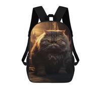 sinyumoney Sac À Dos 17 Pouces Dark Evil Funny Fat Cat, Cartable Imprimé En 3D, Sac À Goûter, Sac À Dos De Voyage, Sac À Dos Pour Amis (filles Et Garçons)