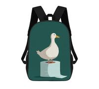sinyumoney Sac À Dos 17 Pouces Duck on Toilet Paper Roll, Cartable Imprimé En 3D, Sac À Goûter, Sac À Dos De Voyage, Sac À Dos Pour Amis (filles Et Garçons)