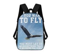 sinyumoney Sac À Dos 17 Pouces Eagle Success Motivation, Cartable Imprimé En 3D, Sac À Goûter, Sac À Dos De Voyage, Sac À Dos Pour Amis (filles Et Garçons)