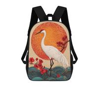 sinyumoney Sac À Dos 17 Pouces Elegant Crane Sunset Art Print, Cartable Imprimé En 3D, Sac À Goûter, Sac À Dos De Voyage, Sac À Dos Pour Amis (filles Et Garçons)