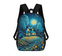 sinyumoney Sac À Dos 17 Pouces Enchanted Forest Cottage, Cartable Imprimé En 3D, Sac À Goûter, Sac À Dos De Voyage, Sac À Dos Pour Amis (filles Et Garçons)