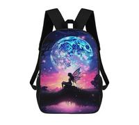sinyumoney Sac À Dos 17 Pouces Enchanted Moonlit Fairy Scene, Cartable Imprimé En 3D, Sac À Goûter, Sac À Dos De Voyage, Sac À Dos Pour Amis (filles Et Garçons)