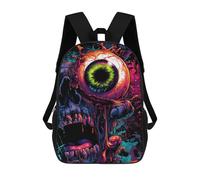 sinyumoney Sac À Dos 17 Pouces Eye-catching Horror Artwork, Cartable Imprimé En 3D, Sac À Goûter, Sac À Dos De Voyage, Sac À Dos Pour Amis (filles Et Garçons)