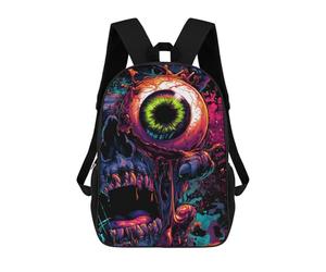 sinyumoney Sac À Dos 17 Pouces Eye-catching Horror Artwork, Cartable Imprimé En 3D, Sac À Goûter, Sac À Dos De Voyage, Sac À Dos Pour Amis (filles Et Garçons)