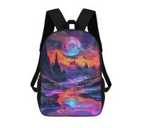 sinyumoney Sac À Dos 17 Pouces Fantasy Alien Planet Landscape, Cartable Imprimé En 3D, Sac À Goûter, Sac À Dos De Voyage, Sac À Dos Pour Amis (filles Et Garçons)