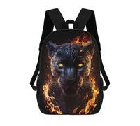 sinyumoney Sac À Dos 17 Pouces Fiery Flames Black Panther, Cartable Imprimé En 3D, Sac À Goûter, Sac À Dos De Voyage, Sac À Dos Pour Amis (filles Et Garçons)