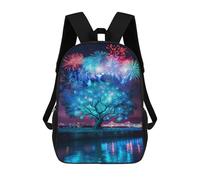 sinyumoney Sac À Dos 17 Pouces Fireworks Over The City Skyline, Cartable Imprimé En 3D, Sac À Goûter, Sac À Dos De Voyage, Sac À Dos Pour Amis (filles Et Garçons)