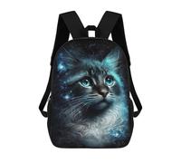 sinyumoney Sac À Dos 17 Pouces Galactic Cat Portrait -3, Cartable Imprimé En 3D, Sac À Goûter, Sac À Dos De Voyage, Sac À Dos Pour Amis (filles Et Garçons)