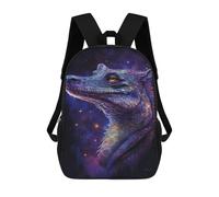 sinyumoney Sac À Dos 17 Pouces Galactic Crocodile Art Print-8, Cartable Imprimé En 3D, Sac À Goûter, Sac À Dos De Voyage, Sac À Dos Pour Amis (filles Et Garçons)
