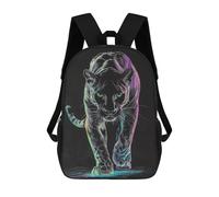 sinyumoney Sac À Dos 17 Pouces Glow-in-the-Dark Panther Art Print, Cartable Imprimé En 3D, Sac À Goûter, Sac À Dos De Voyage, Sac À Dos Pour Amis (filles Et Garçons)