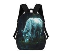 sinyumoney Sac À Dos 17 Pouces Glowing Horse in Forest, Cartable Imprimé En 3D, Sac À Goûter, Sac À Dos De Voyage, Sac À Dos Pour Amis (filles Et Garçons)