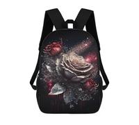 sinyumoney Sac À Dos 17 Pouces Glowing Rose Wall Art Print, Cartable Imprimé En 3D, Sac À Goûter, Sac À Dos De Voyage, Sac À Dos Pour Amis (filles Et Garçons)