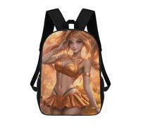 sinyumoney Sac À Dos 17 Pouces Golden Fantasy E-girl Artwork, Cartable Imprimé En 3D, Sac À Goûter, Sac À Dos De Voyage, Sac À Dos Pour Amis (filles Et Garçons)
