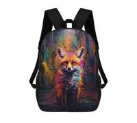 sinyumoney Sac À Dos 17 Pouces Graffiti Fox Street Art, Cartable Imprimé En 3D, Sac À Goûter, Sac À Dos De Voyage, Sac À Dos Pour Amis (filles Et Garçons)