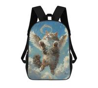 sinyumoney Sac À Dos 17 Pouces Heavenly Angel Cat Art Print-1, Cartable Imprimé En 3D, Sac À Goûter, Sac À Dos De Voyage, Sac À Dos Pour Amis (filles Et Garçons)