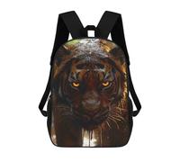 sinyumoney Sac À Dos 17 Pouces Intense Tiger Portrait with Glowing Eyes, Cartable Imprimé En 3D, Sac À Goûter, Sac À Dos De Voyage, Sac À Dos Pour Amis (filles Et Garçons)