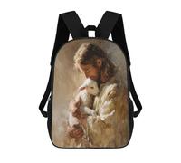 sinyumoney Sac À Dos 17 Pouces Jesus Holding Lamb Painting-4, Cartable Imprimé En 3D, Sac À Goûter, Sac À Dos De Voyage, Sac À Dos Pour Amis (filles Et Garçons)
