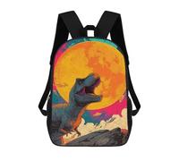 sinyumoney Sac À Dos 17 Pouces Jurassic Moonlit Adventure, Cartable Imprimé En 3D, Sac À Goûter, Sac À Dos De Voyage, Sac À Dos Pour Amis (filles Et Garçons)