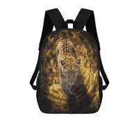 sinyumoney Sac À Dos 17 Pouces Leopard in Golden Water, Cartable Imprimé En 3D, Sac À Goûter, Sac À Dos De Voyage, Sac À Dos Pour Amis (filles Et Garçons)