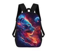 sinyumoney Sac À Dos 17 Pouces Lion Galaxy Art Print, Cartable Imprimé En 3D, Sac À Goûter, Sac À Dos De Voyage, Sac À Dos Pour Amis (filles Et Garçons)