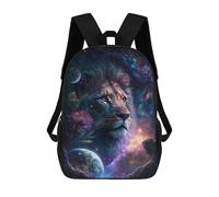 sinyumoney Sac À Dos 17 Pouces Lion in Space Fantasy Art, Cartable Imprimé En 3D, Sac À Goûter, Sac À Dos De Voyage, Sac À Dos Pour Amis (filles Et Garçons)