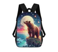 sinyumoney Sac À Dos 17 Pouces Magical Bear Sunset Scene -1, Cartable Imprimé En 3D, Sac À Goûter, Sac À Dos De Voyage, Sac À Dos Pour Amis (filles Et Garçons)