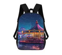 sinyumoney Sac À Dos 17 Pouces Magical Night Carousel Lights, Cartable Imprimé En 3D, Sac À Goûter, Sac À Dos De Voyage, Sac À Dos Pour Amis (filles Et Garçons)