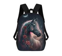 sinyumoney Sac À Dos 17 Pouces Magical Unicorn with Roses, Cartable Imprimé En 3D, Sac À Goûter, Sac À Dos De Voyage, Sac À Dos Pour Amis (filles Et Garçons)