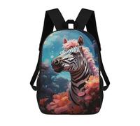 sinyumoney Sac À Dos 17 Pouces Magical Zebra in Fantasy Forest, Cartable Imprimé En 3D, Sac À Goûter, Sac À Dos De Voyage, Sac À Dos Pour Amis (filles Et Garçons)