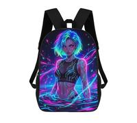 sinyumoney Sac À Dos 17 Pouces Neon Girl in Water, Cartable Imprimé En 3D, Sac À Goûter, Sac À Dos De Voyage, Sac À Dos Pour Amis (filles Et Garçons)
