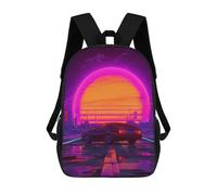 sinyumoney Sac À Dos 17 Pouces Neon SunsetScene, Cartable Imprimé En 3D, Sac À Goûter, Sac À Dos De Voyage, Sac À Dos Pour Amis (filles Et Garçons)