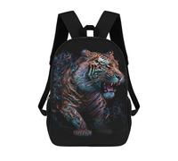 sinyumoney Sac À Dos 17 Pouces Neon Tiger Art Print, Cartable Imprimé En 3D, Sac À Goûter, Sac À Dos De Voyage, Sac À Dos Pour Amis (filles Et Garçons)