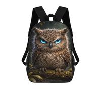 sinyumoney Sac À Dos 17 Pouces Owl with Piercing Blue Eyes Portrait, Cartable Imprimé En 3D, Sac À Goûter, Sac À Dos De Voyage, Sac À Dos Pour Amis (filles Et Garçons)