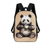 sinyumoney Sac À Dos 17 Pouces Panda And Coffee, Cartable Imprimé En 3D, Sac À Goûter, Sac À Dos De Voyage, Sac À Dos Pour Amis (filles Et Garçons)